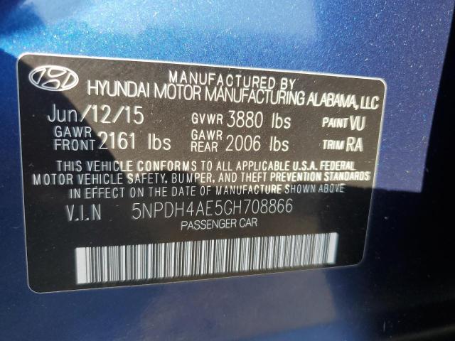 5NPDH4AE5GH708866 Hyundai ELANTRA SE