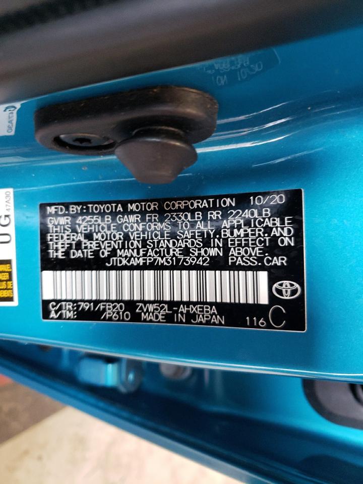 JTDKAMFP7M3173942 TOYOTA PRIUS 2021