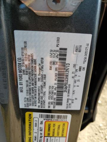 3FA6P0LU3HR129713 Ford Fusion Se Hybrid