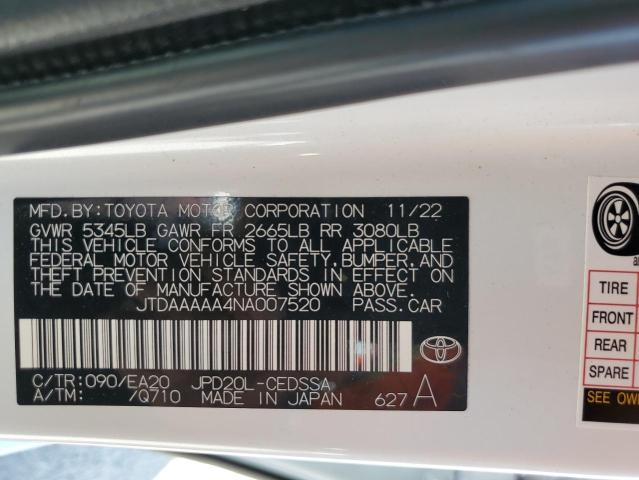 2022 Toyota Mirai Xle VIN: JTDAAAAA4NA007520 Lot: 40761846