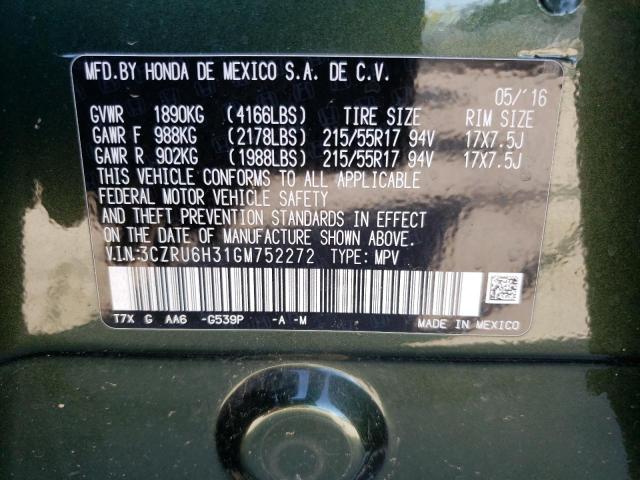 3CZRU6H31GM752272 Honda HR-V LX