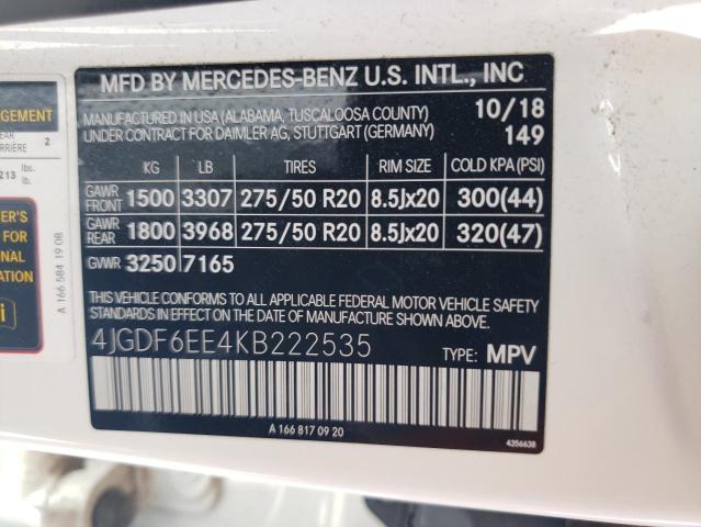 4JGDF6EE4KB222535 Mercedes-Benz Gls 450 4matic