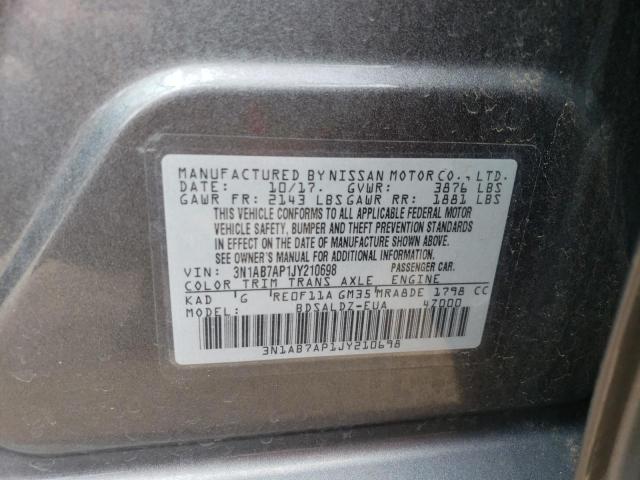 3N1AB7AP1JY210698 Nissan SENTRA S