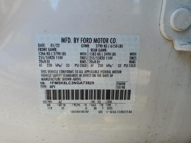 2022 FORD EXPLORER K 1FM5K8LC3NGA73829