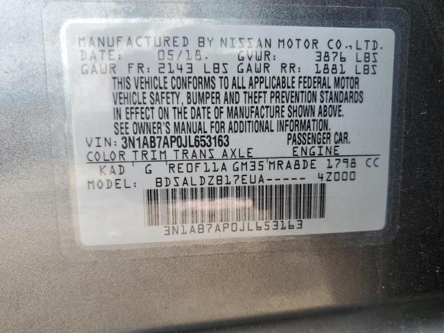 3N1AB7AP0JL653163 Nissan SENTRA S