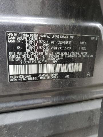 2T3C1RFV0KC027328 Toyota Rav4 Xle Premium