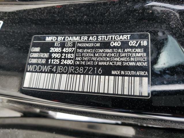 WDDWF4JB0JR387216 Mercedes-Benz C 300