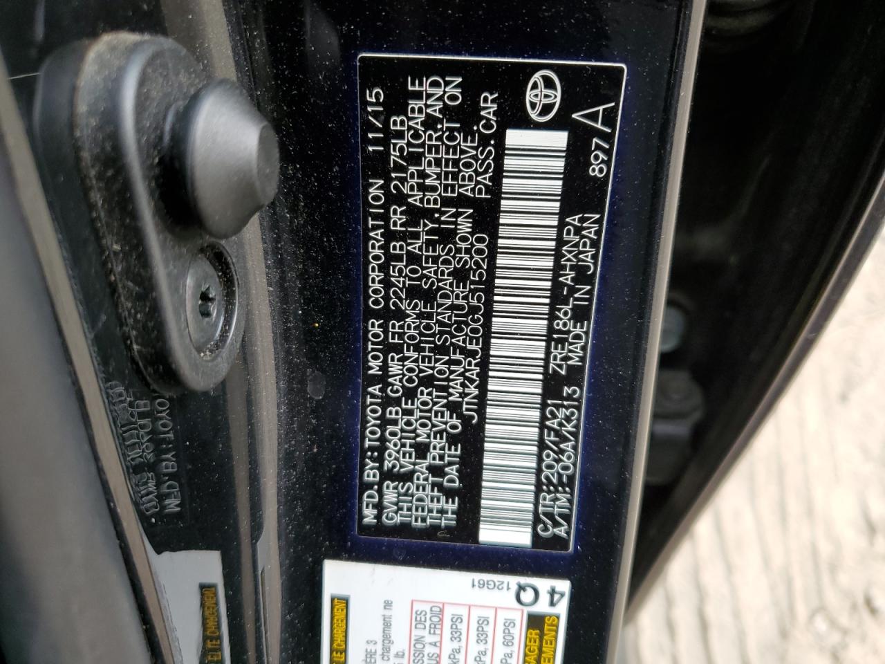 JTNKARJE0GJ515200 TOYOTA SCION 2016