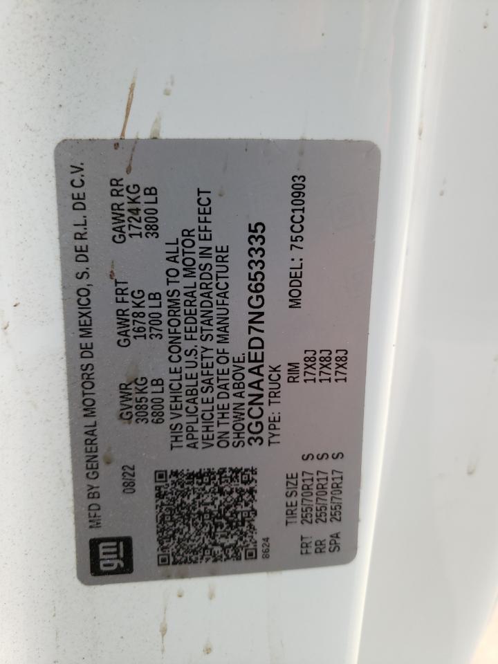 3GCNAAED7NG653335 CHEVROLET ALL Models 2022