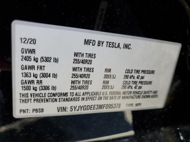 5YJYGDEE3MF095378 Tesla Model Y