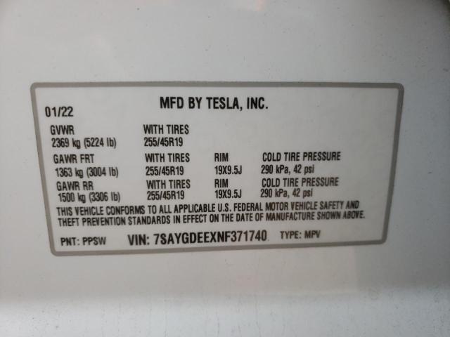 7SAYGDEEXNF371740 Tesla Model Y  10