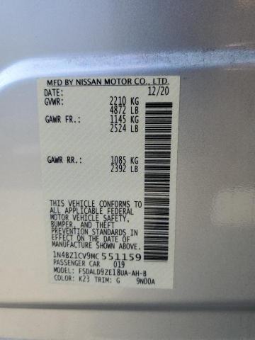 1N4BZ1CV9MC551159 Nissan Leaf Sv Plus