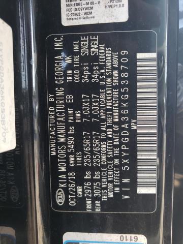 2019 KIA SORENTO L - 5XYPGDA36KG538709
