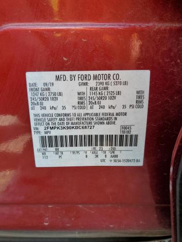 2FMPK3K90KBC68727 2019 FORD EDGE, photo no. 14