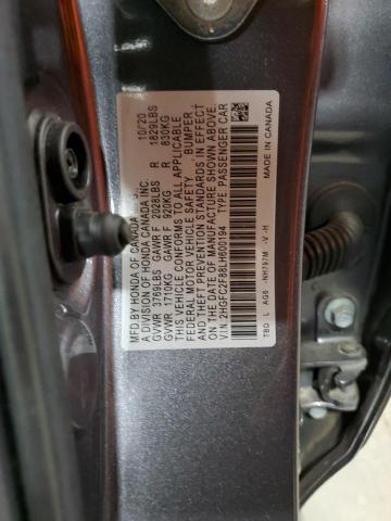 2HGFC2F88LH600194 | 2020 Honda civic sport