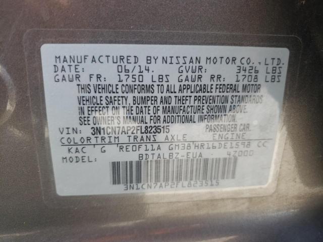 3N1CN7AP2FL823515 Nissan VERSA S