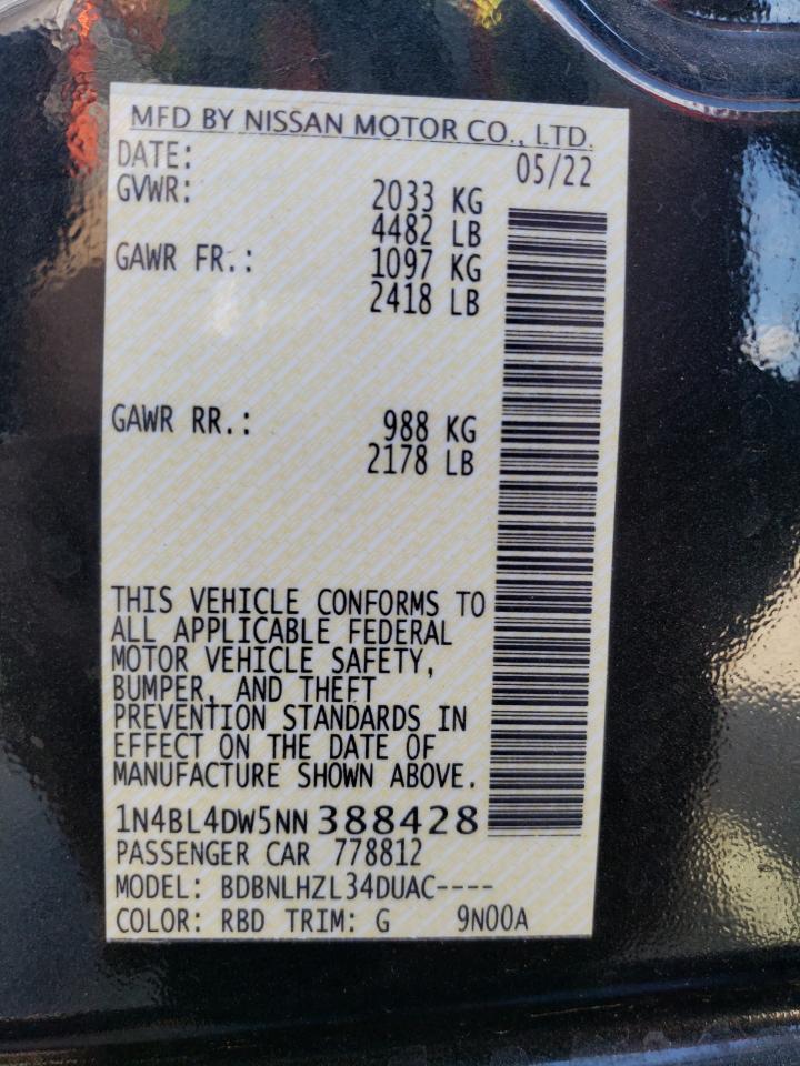 1N4BL4DW5NN388428 NISSAN ALTIMA 2022