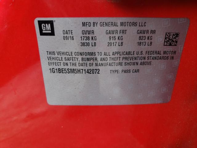 2017 CHEVROLET CRUZE LT - 1G1BE5SM5H7142072