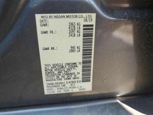 1N4BL4EV0LC149030 Nissan ALTIMA SL