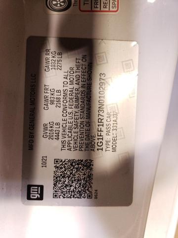 2022 CHEVROLET CAMARO LT1 1G1FF1R73N0102973