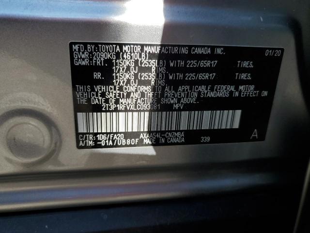 2T3P1RFVXLC093081 Toyota Rav4 Xle