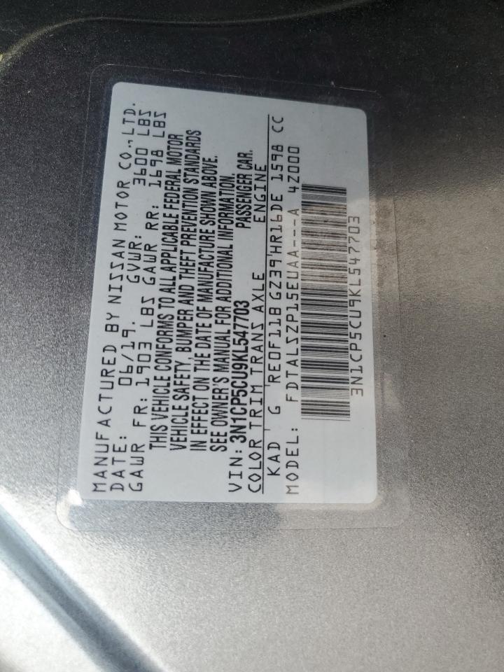 3N1CP5CU9KL547703 NISSAN KICKS 2019