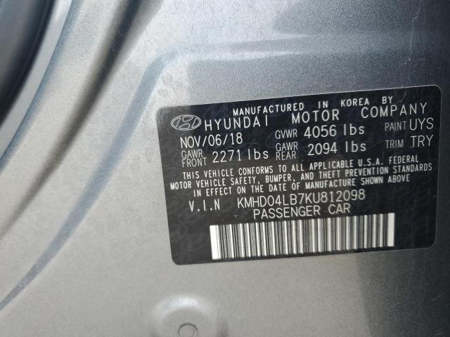 KMHD04LB7KU812098 Hyundai Elantra SP 10