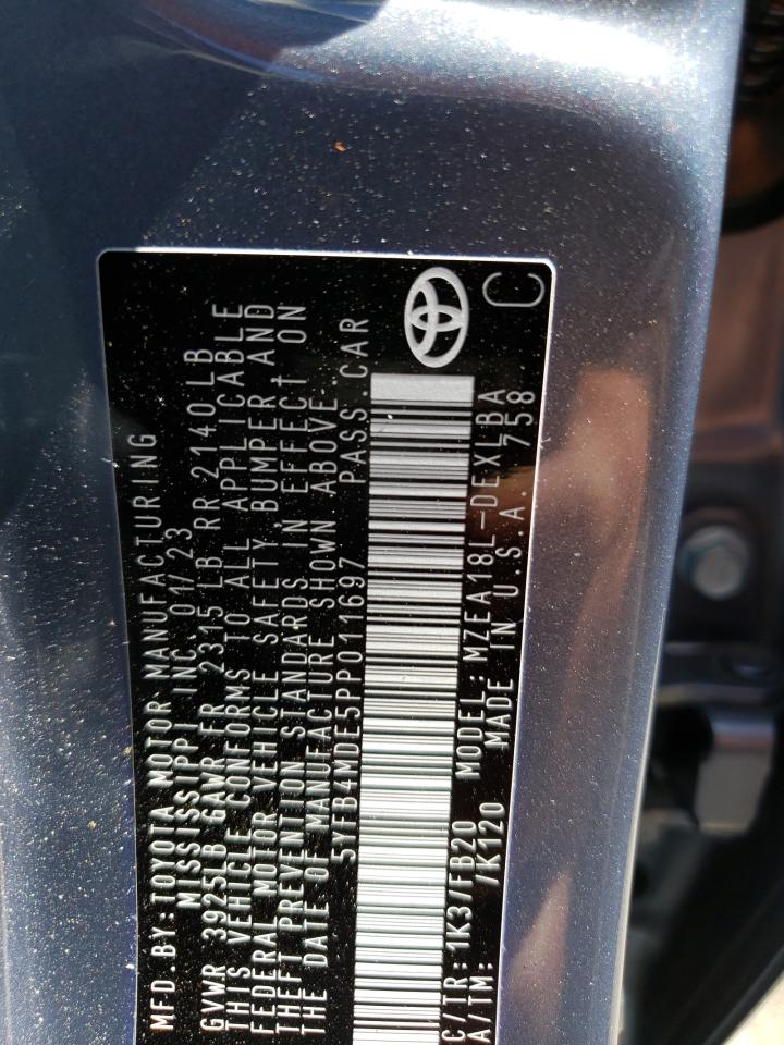 5YFB4MDE5PP011697 TOYOTA COROLLA 2023