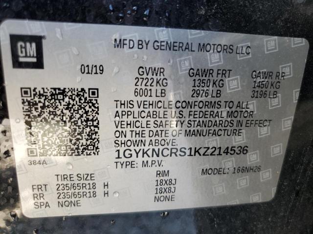 1GYKNCRS1KZ214536 Cadillac XT5 LUXURY 10