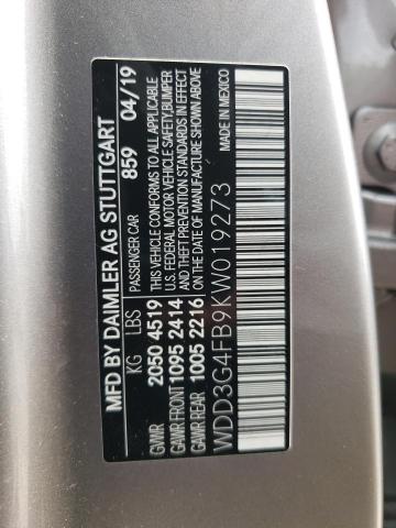 WDD3G4FB9KW019273 Mercedes-Benz A 220 4matic