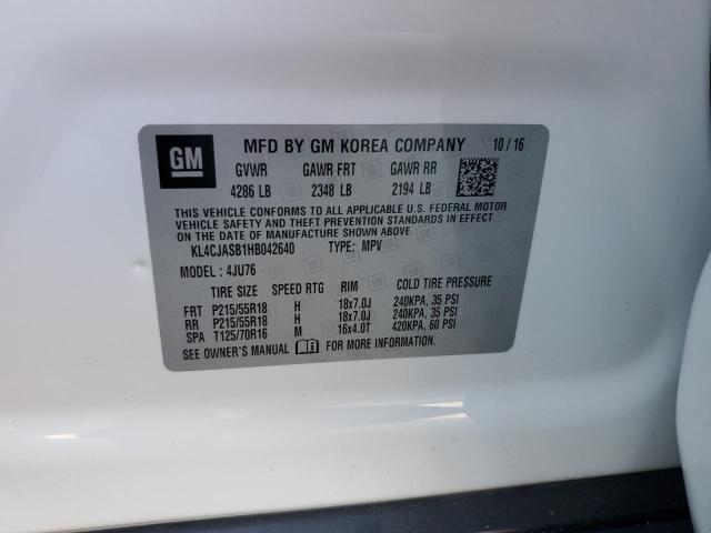 KL4CJASB1HB042640 2017 BUICK ENCORE, photo no. 12