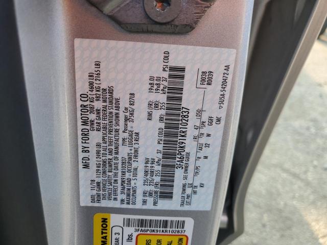 3FA6P0K91KR102837 Ford Fusion Titanium