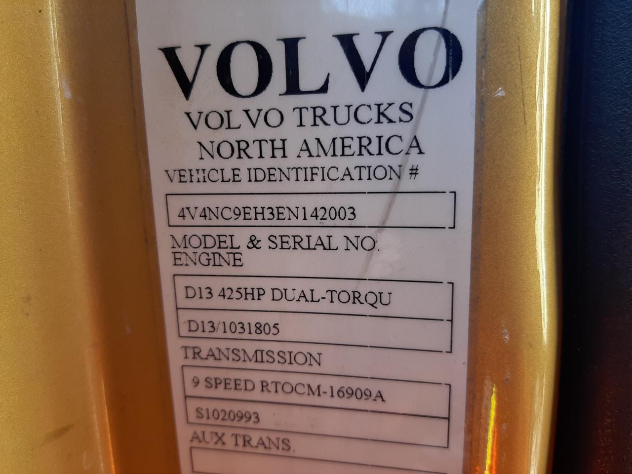 4V4NC9EH3EN142003 2014 Volvo Vn Vnl