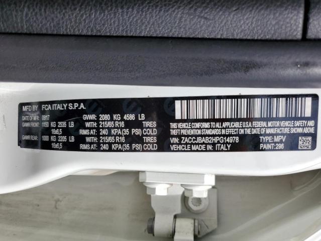 ZACCJBAB2HPG14978 Jeep Renegade Sport