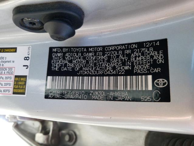 JTDKN3DUXF0434122 Toyota PRIUS