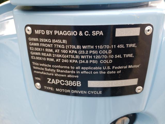 2010 VESPA MOPED ZAPC386B0A5010817