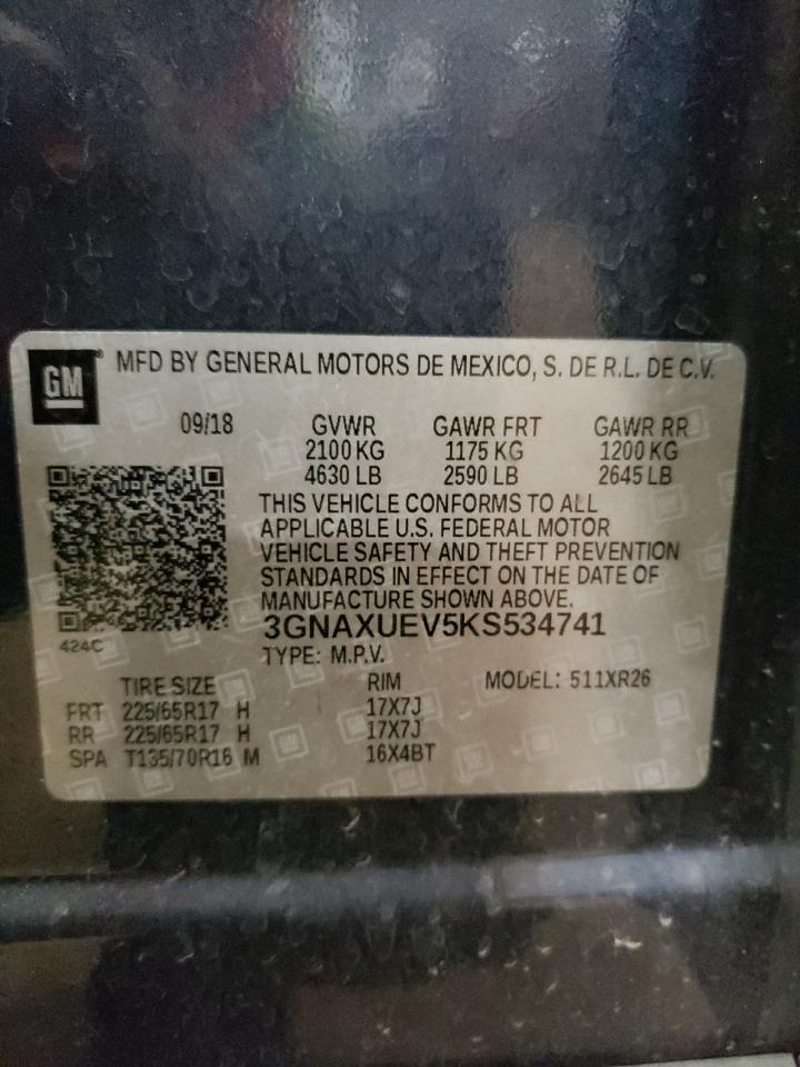 3GNAXUEV5KS534741 CHEVROLET EQUINOX 2019