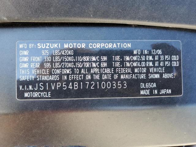 2007 SUZUKI DL650 A JS1VP54B172100353