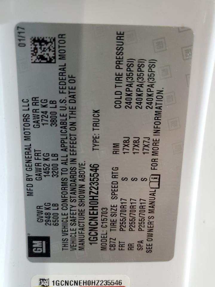 1GCNCNEH0HZ235546 CHEVROLET ALL Models 2017