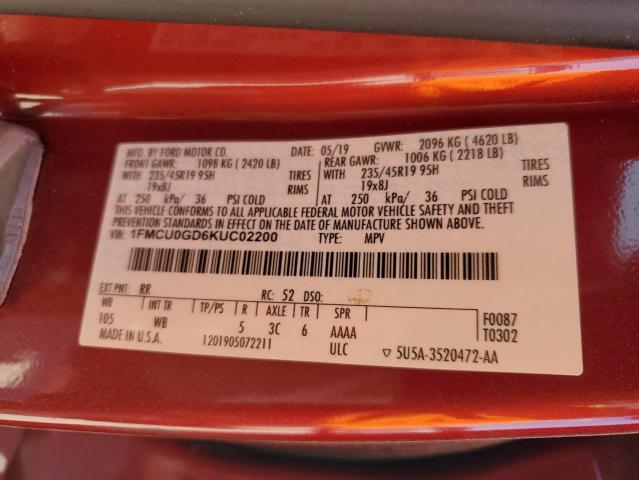 1FMCU0GD6KUC02200 Ford ESCAPE SE