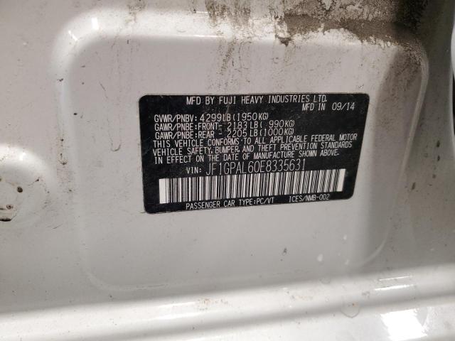 JF1GPAL60E8335631 Subaru Impreza Sport Premium