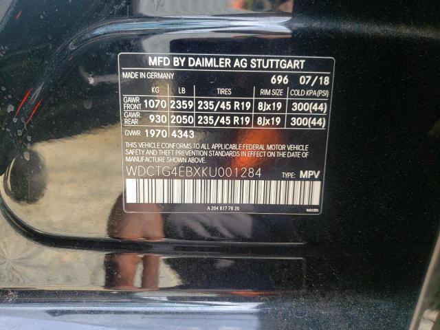 WDCTG4EBXKU001284 Mercedes-Benz GLA 250