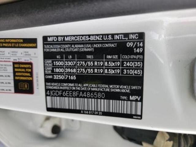 VIN 4JGDF6EE8FA486580 2015 Mercedes-Benz GL-Class, ... no.10