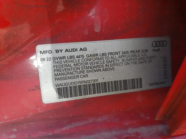 WAUGUDGY5PA027301 Audi A3 PREMIUM 12