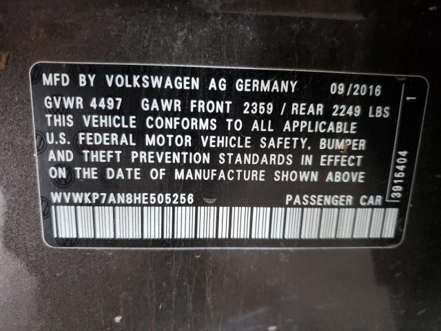 2017 VOLKSWAGEN CC SPORT - WVWKP7AN8HE505256