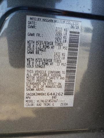 5N1DR2MM8KC644262 Nissan Pathfinder S