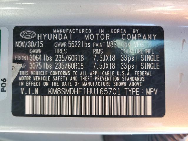 KM8SMDHF1HU165701 Hyundai Santa Fe Se