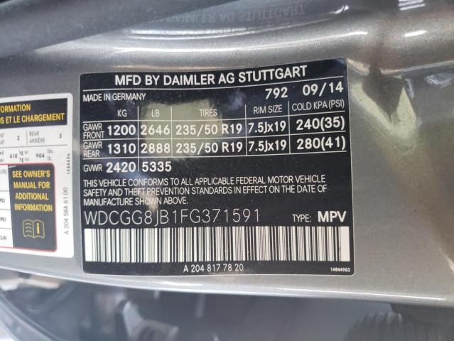 2015 MERCEDES-BENZ GLK 350 4M - WDCGG8JB1FG371591
