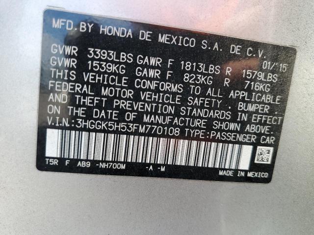 2015 HONDA FIT LX - 3HGGK5H53FM770108