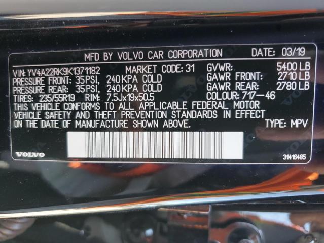 YV4A22RK9K1371182 2019 VOLVO XC60 - Image 12